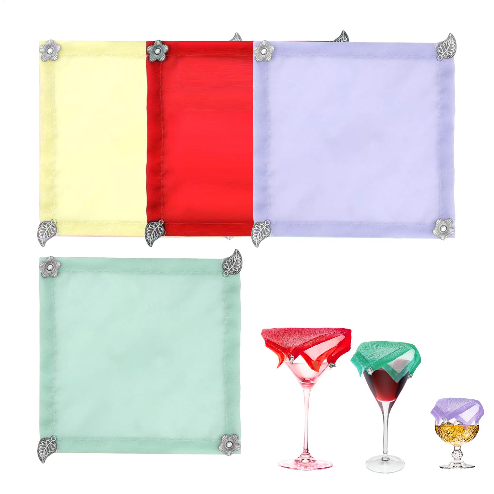 Fabric Weight Set - 4 ピース/セット加重ワインカバー ポータブル 再利用可能 通気性のあるベールカバー 屋外ピクニック