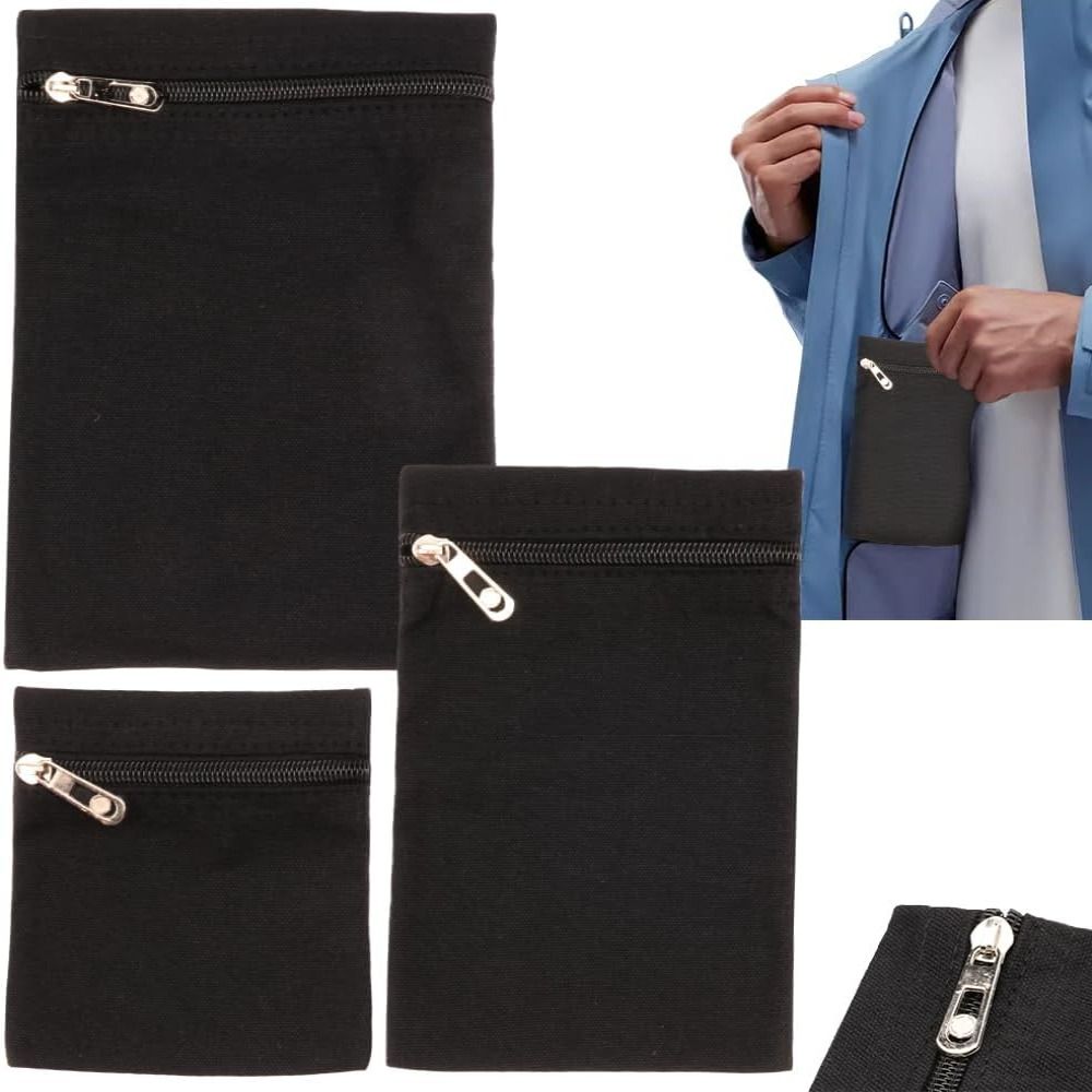 Sewing Zipper - トラベルウォレットポーチ サイドに縫い付けられた隠しポケット ジッパー付き 衣類やコートの内側に安全に収納できるセキュリティポケット