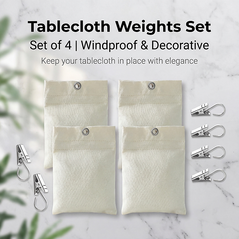Fabric Weight Set - ホットセール 4個セット 重量感のある布製バッグ テーブルクロスウェイトクリップ 屋外用防風テーブルカバーペンダント ピクニック/庭パーティー用
