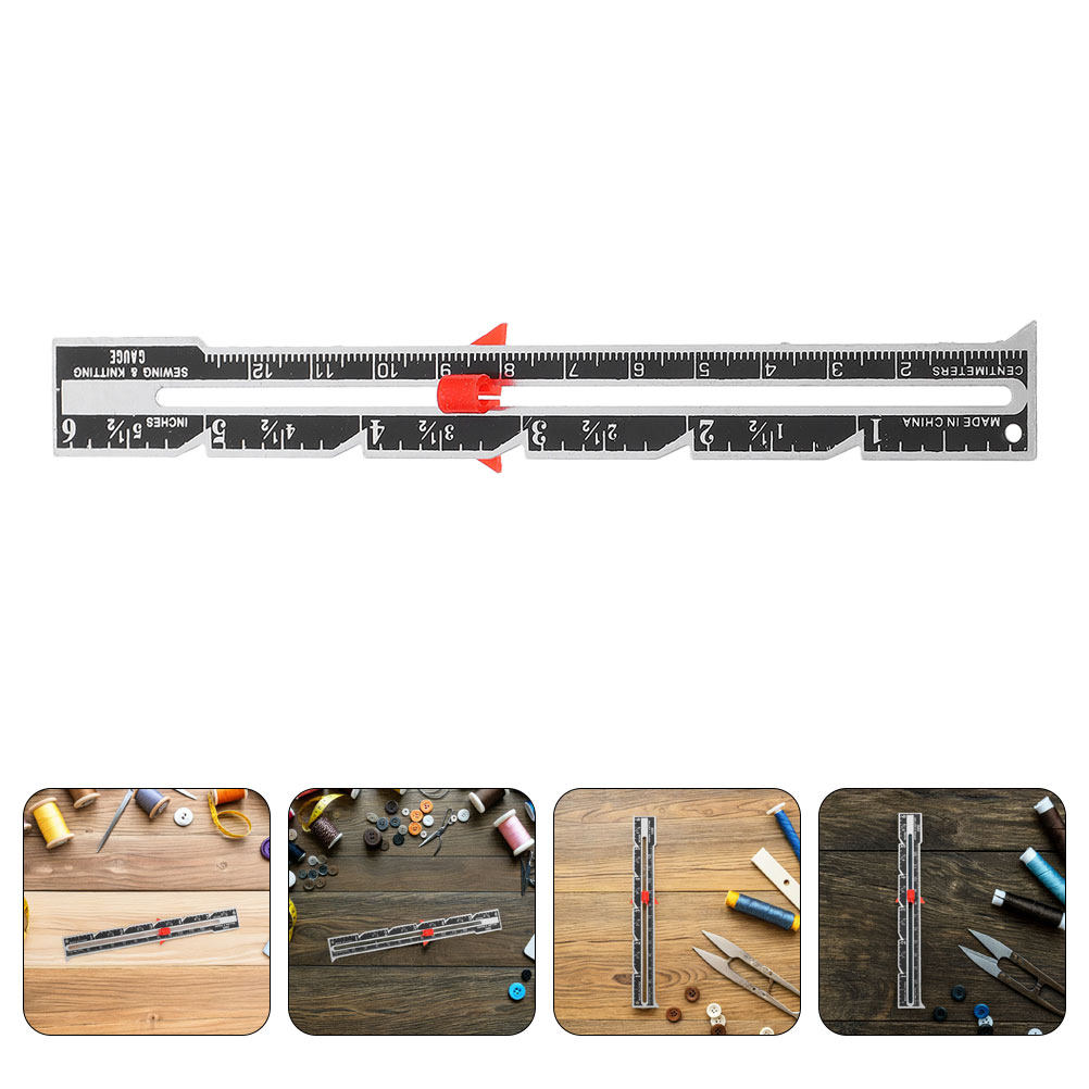 Sewing Gauge Ruler - 8個入り 人間工学に基づいた裁縫用定規セット。持ち運びやすく軽量で、キルティングや編み物、DIYの生地の寸法測定に最適なスライド式の定規です。