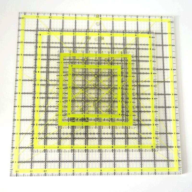 4 個の正方形のアクリルキルティング定規生地切断定規グリッド - Quilting Ruler Square のレビューと価格