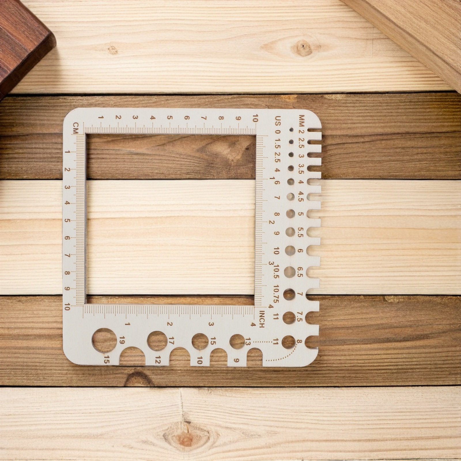 2個入り木製編み物ゲージ定規 デュアルスケールかぎ針測定ツー - Sewing Gauge Ruler のレビューと価格