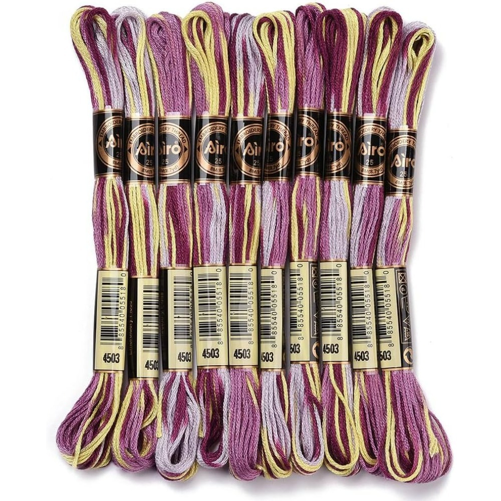 6 ストランド紫多彩な刺繍フロスグラデーションカラークロスス - Embroidery Floss Thread のレビューと価格