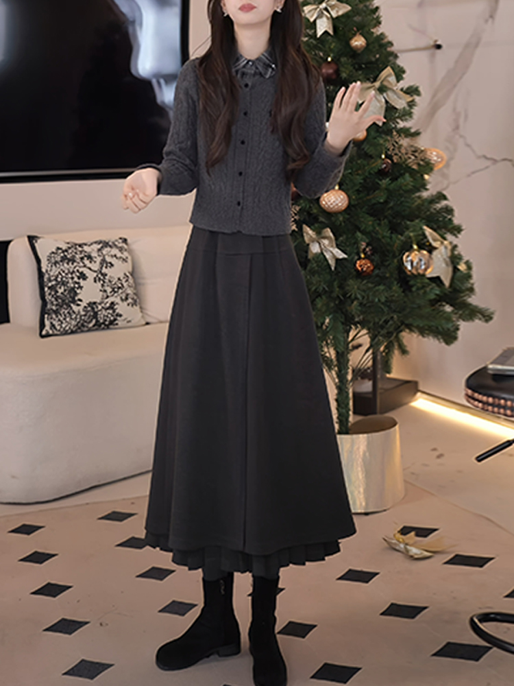 冬のファッション レディース ニットトップスとハイウエストワ - Fabric Weight Set のレビューと価格