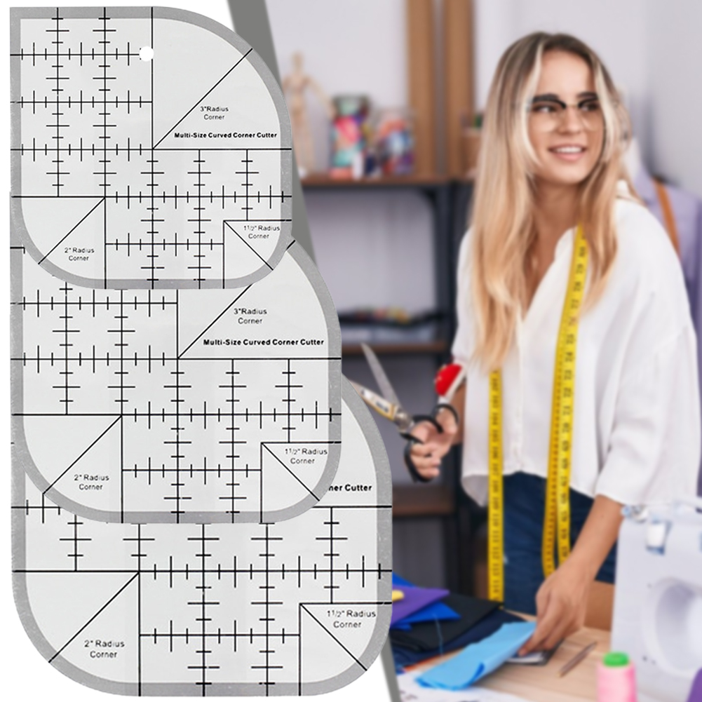 滑り止めカーブコーナーカッター定規アクリルDIYクラフトパッ - Quilting Ruler Square のレビューと価格