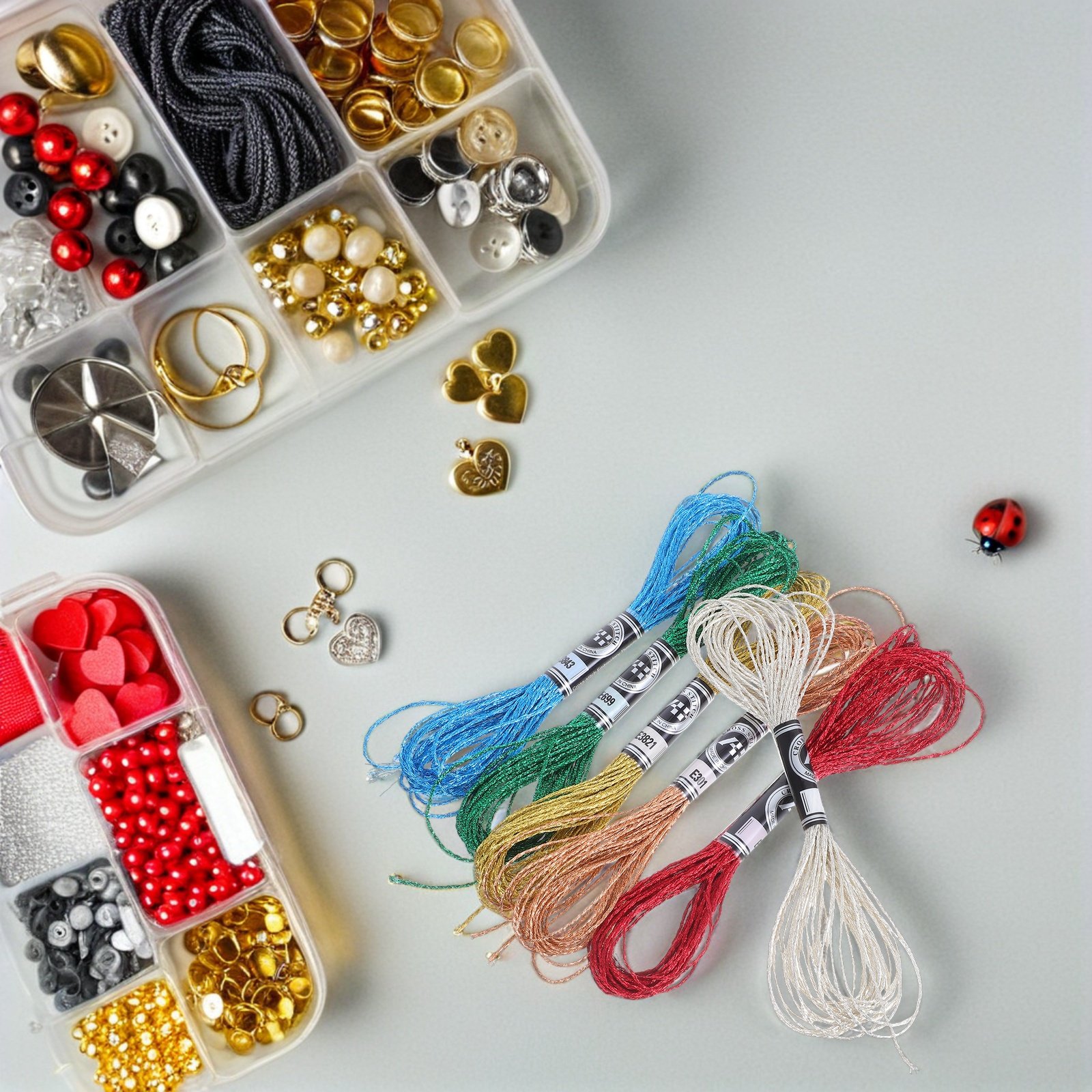 6本入り豪華なメタリック刺繍糸、鮮やかで色褪せにくい光沢のあ - Embroidery Floss Thread のレビューと価格