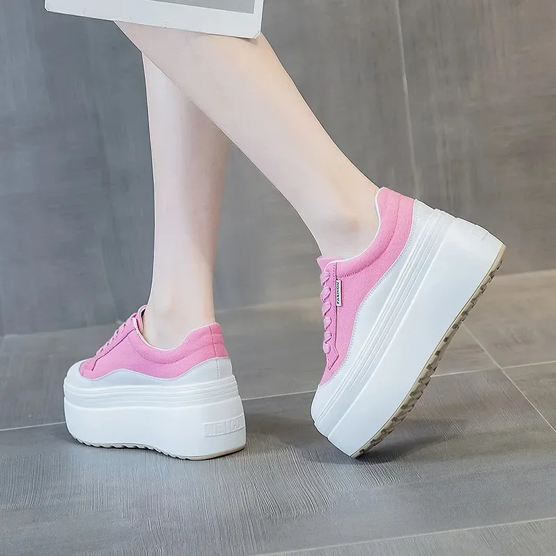 女性用本革スニーカー,プラットフォームシューズ,隠しヒール, - Sewing New のレビューと価格