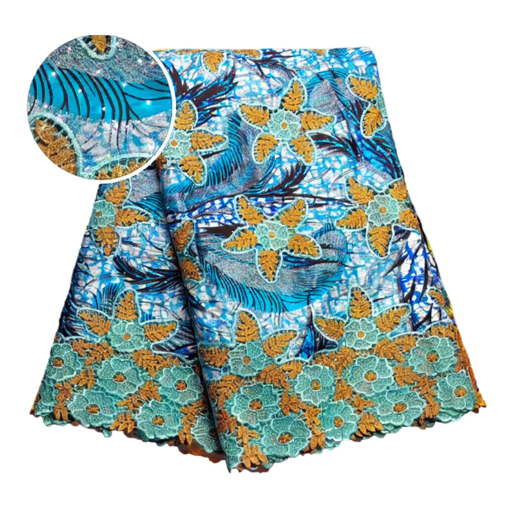 100%コットンアフリカングリッターワックスレース生地 5ヤ - Sewing Batik のレビューと価格