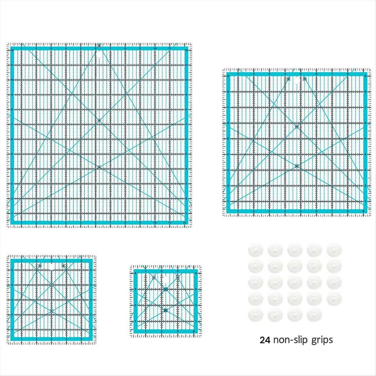 MALL 4個入りキルティング定規、キルティング定規とテンプ - Quilting Ruler Square のレビューと価格