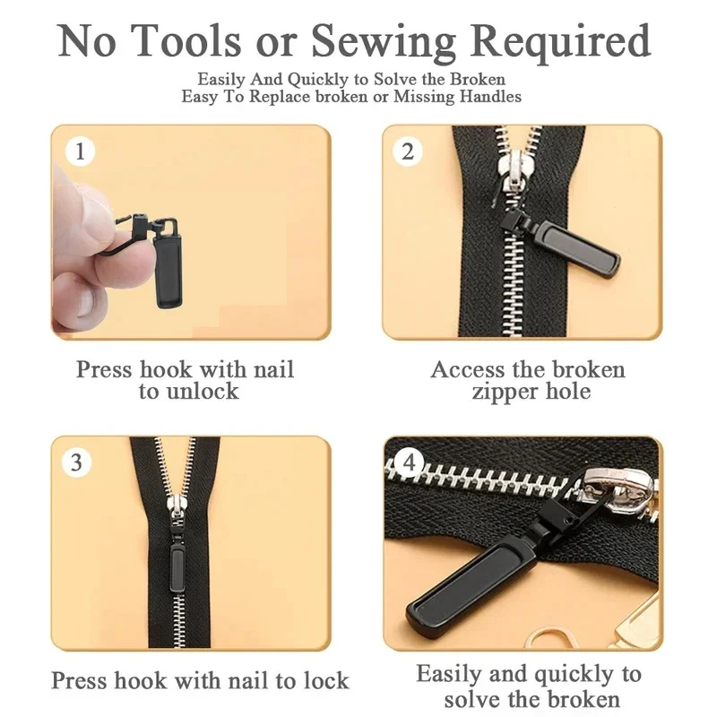 1-4 個取り外し可能な金属ジッパープラー衣類荷物バッグアク - Textile And Sewing Supply のレビューと価格