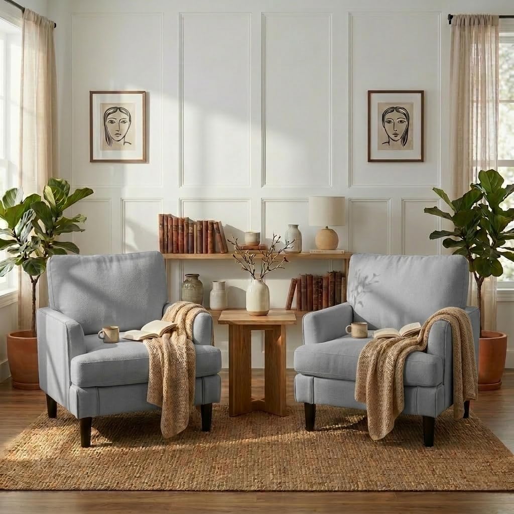 # アクセントチェアセット ミッドセンチュリーの快適な布張り - Century Textile & Sewing Supply Saskatoon Sk のレビューと価格
