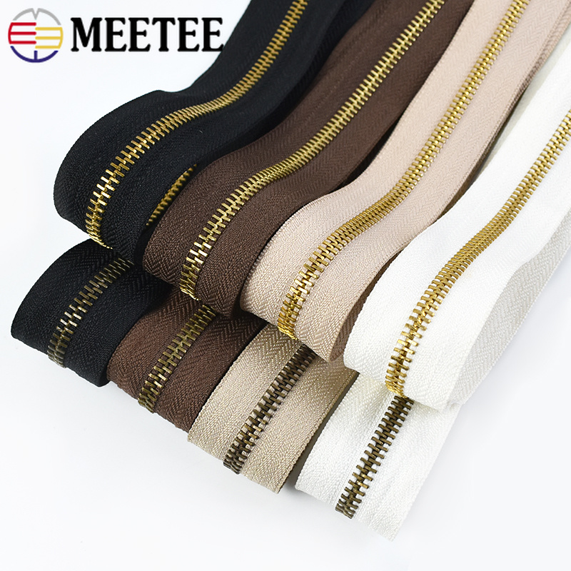 Meetee-金属製ジッパーテープ,ゴールドの歯,装飾,修理 - Textile And Sewing Supply のレビューと価格